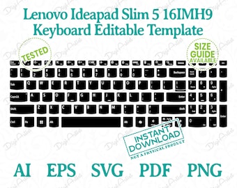 Lenovo Ideapad Slim 5 16IMH9 Keyboard Editable Template by DigiArtist Store, Lenovo Ideapad Skin Template in Instant Digital Download, DS389