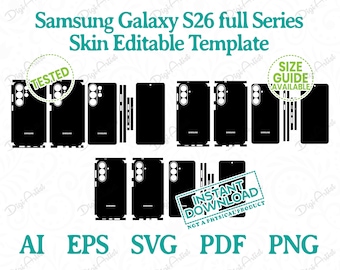 Samsung Galaxy S26 Series Skin Editable Template by DigiArtist Store in Instant Digital Download, DS422