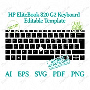 HP EliteBook 820 G2 Tastatur bearbeitbare Vorlage von DigiArtist Store, HP Elite Book Keyboard Stickers in Instant Digital Download, DS219