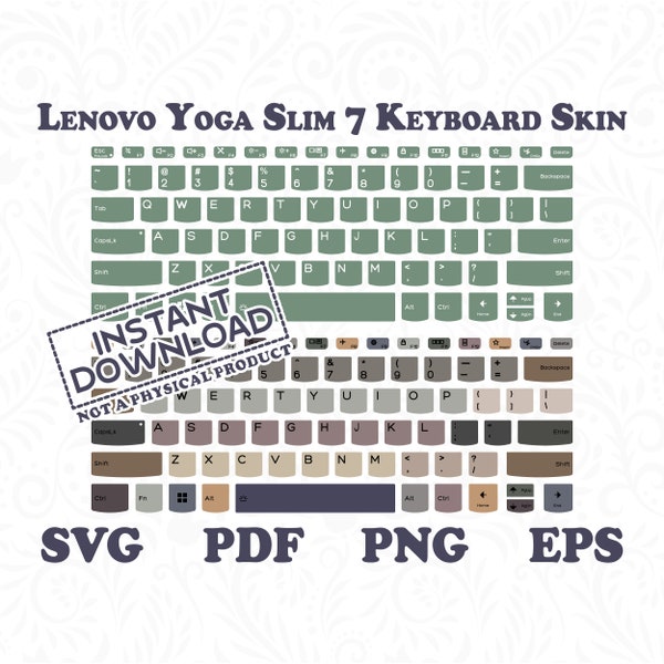 Lenovo Yoga Slim 7 14iil05 Skins, Pack of 8 Lenovo Yoga Skin, Instant Digital Download