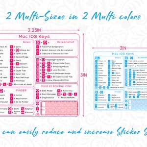 Mac Keyboard Shortcuts Printable Stickers, Shortcuts Decal Clipart ...