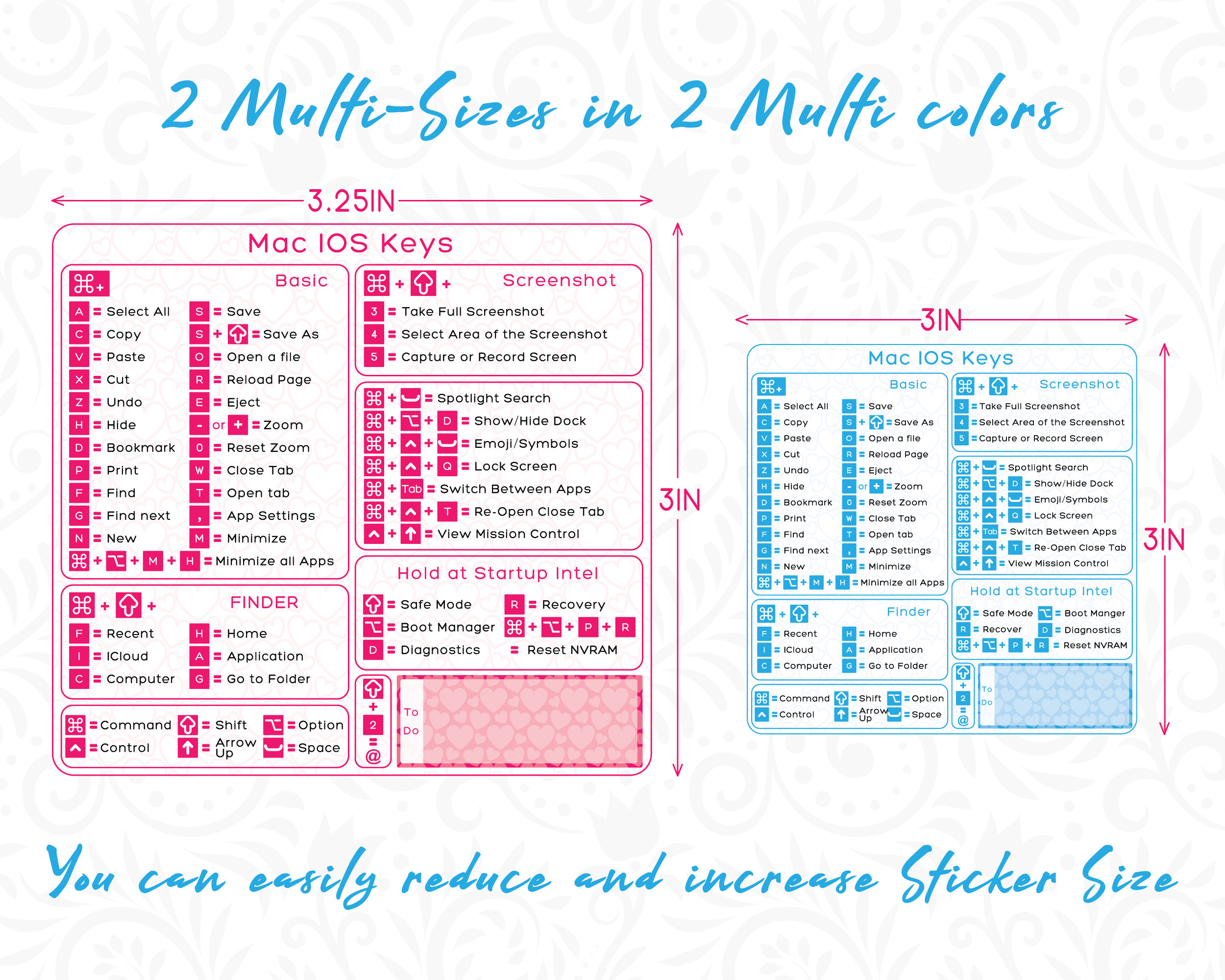 Mac Keyboard Shortcuts Printable Stickers, Shortcuts Decal Clipart ...