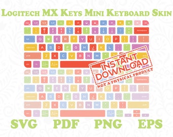 Logitech MX Keys Mini Cute Keyboard Stickers, Pack of 2 Logitech Keyboard Cover Custom Keyboard Case Skin, Instant Digital Download
