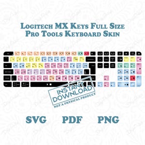 Logitech MX Keys Full Size Pro Tools Keyboard Skin by DigiArtist Store, Custom EU Logitech Keyboard Stickers in Digital Download, DS146