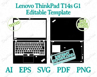 Lenovo ThinkPad T14s G1 Editable Template by DigiArtist Store, Lenovo ThinkPad T14 Laptop Template in Instant Digital Download, DS248