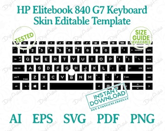 HP Elitebook 840 G7 2020 Keyboard Skin Template by DigiArtist Store in Instant Digital Download, DS425