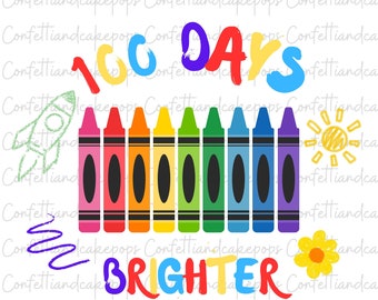 100 Days Brighter Png, 100 Days Of School png