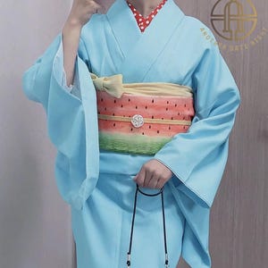 Watermelon Obi, Double Sided Hanhaba Obi Belt, Creative Obi, Daily Use Obi, Yukata Obi