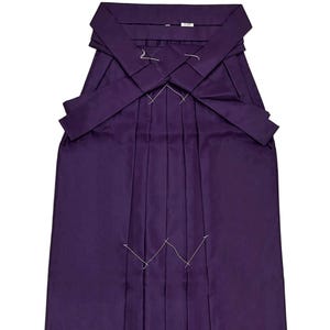 Purple Japanese Women Hakama Skirt 3PCS Gift Set,  Traditional Hakama with Koshi Himo & Floral Hair Clip, Cultural Dress