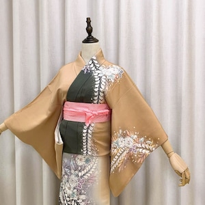 Rank A- Vintage Silk Tsukesage Kimono, Vintage Kimono Women, Vintage Silk Kimono, A85
