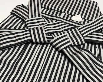 Japanese Men's Black Stripe Hakama, Koshi Himo, Tabi Socks: Kimono Pants Gift Set, Ceremonial Wear