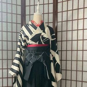 Conjunto de 5 faldas Kofurisode y Hakama para mujer, kimono de graduación para mujer con kimono Juban, Haneri y Hanhaba obi