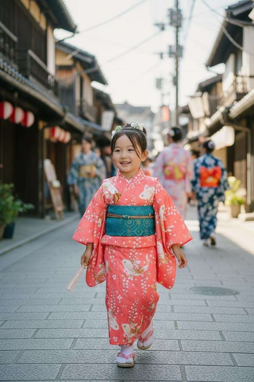 ⭐️美品⭐️YUKATA summer collection 3点セット Girls' Yukata Set Blind Box: Japanese Summer Kimono, Obi & Sandals
