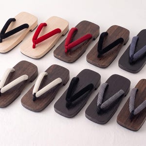 Japanese Men's Flat Geta Wooden Sandals, Large Size Available, Uchiwa Fan, Kinchaku Bag, Men's Yukata Accessory Gift Set