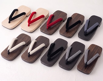 Japanse platte houten geta-sandalen voor heren, groot formaat beschikbaar, uchiwa-waaier, kinchaku-tas, cadeauset yukata-accessoire heren