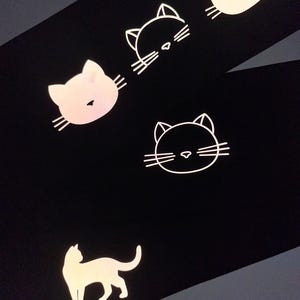 Luminous Cat Hanhaba Obi, Halloween Obi, Cute Cat & Bat Pattern Obi, Traditional Hanhaba for Yukata/Casual Kimono, Yukata Obi