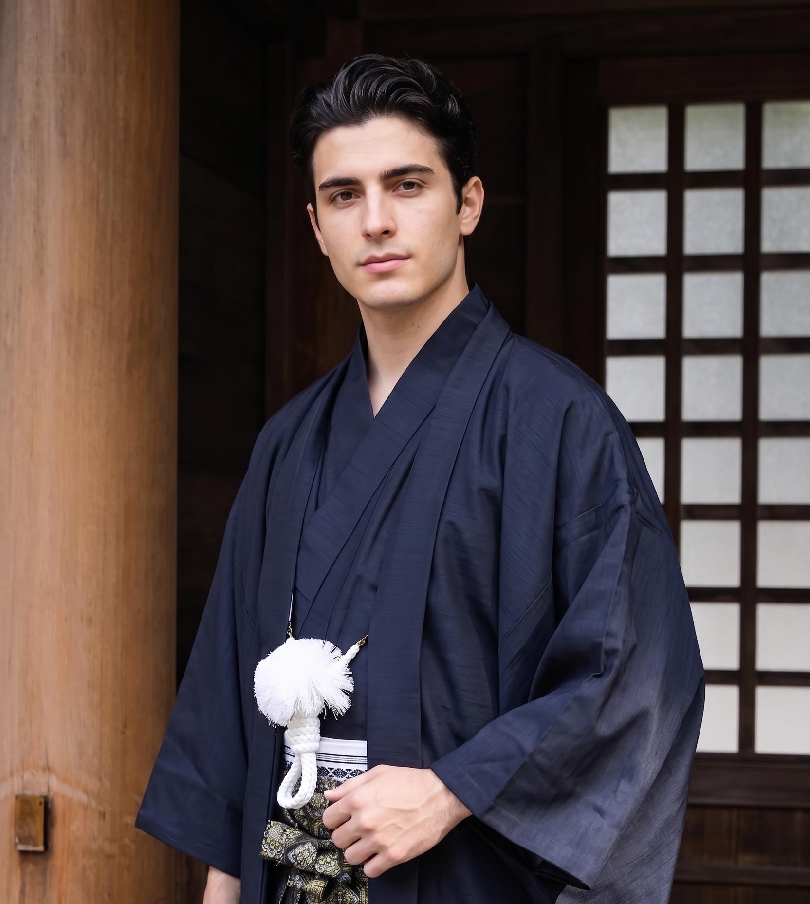 Custom Fit Mens Kimono Set | Traditional Japanese Nagagi Haori