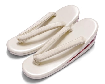 Brand New Ivory Zori Sandals for Kimono | Silk Straps Women Traditional Japanese Footwear (EU36-41) (24/25cm)