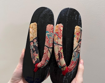 Women Geta Sandals, Japanese Traditional Wooden Shoes, Uchiwa Fan: Women Yukata Accessory Gift Set