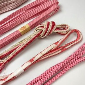 Pink Obijime Collection / Japanese Kimono Cord / Obijime Belt /Japanese Kimono Accessories/ Obi Ties/ Obijime Cord/ Silk Obijime/ Q6
