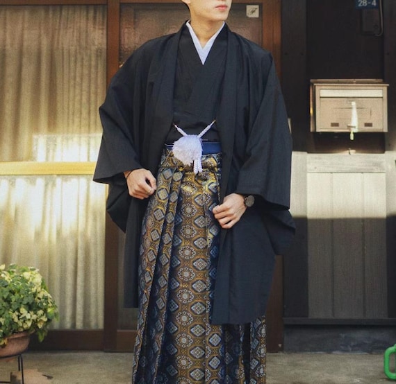 Men's Hakama & Kimono 8PCS/10PS Set, Traditional Men's