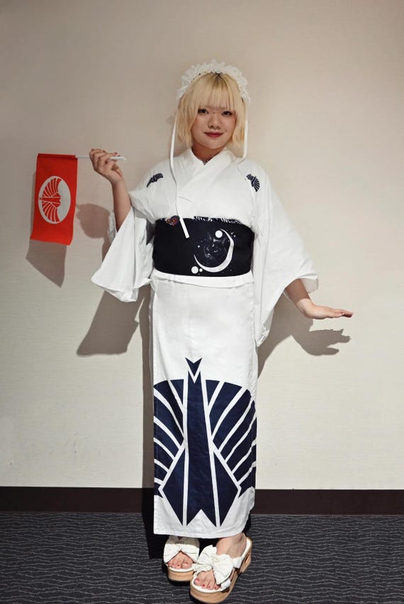 Cosmic Cat Hanhaba Obi Belt: Yukata Kimono Sash - Etsy display picture 1