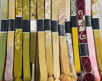 Vintage Silk Obijime Collection: Japanese Kimono Cord, Obi Ties, SA01