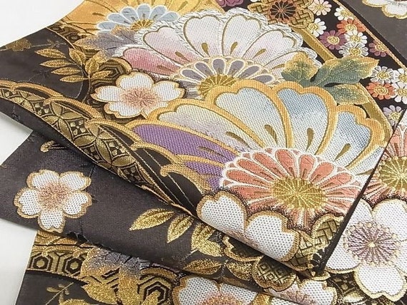 ヴィンテージ花柄シルク帯 - ランクA着物帯 - Etsy 日本
