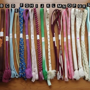 Vintage Silk Obijime Collection: Japanese Kimono Cord, Obi Ties, R011