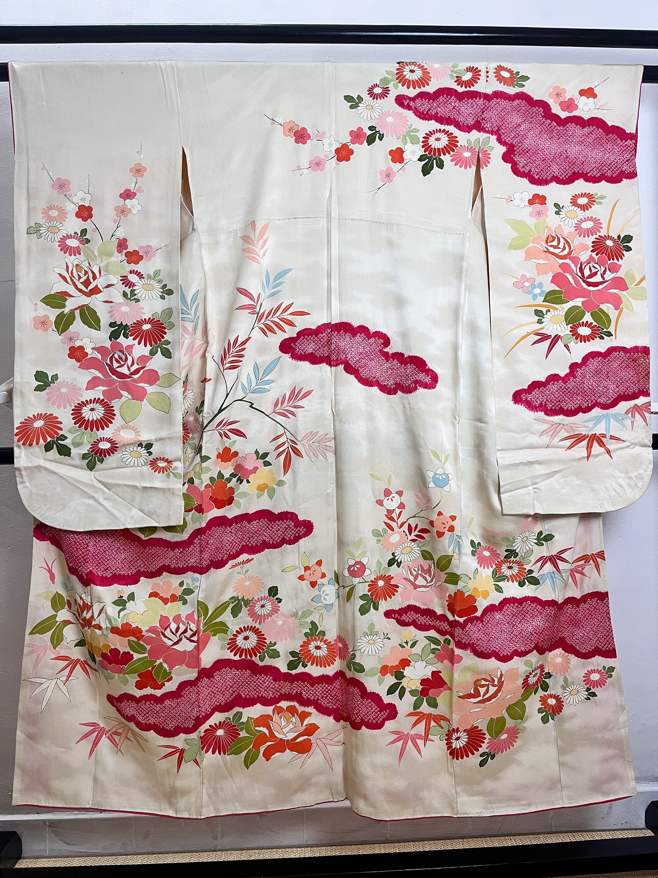 花柄シルク振袖 TAKAZENの振袖 /緑色/古典/桜柄/ プレミアム古典 青柳/最高級