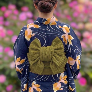 藤の花と黒猫の半幅帯 浴衣/小紋着物/カジュアル着物用半巾帯 - Etsy 日本