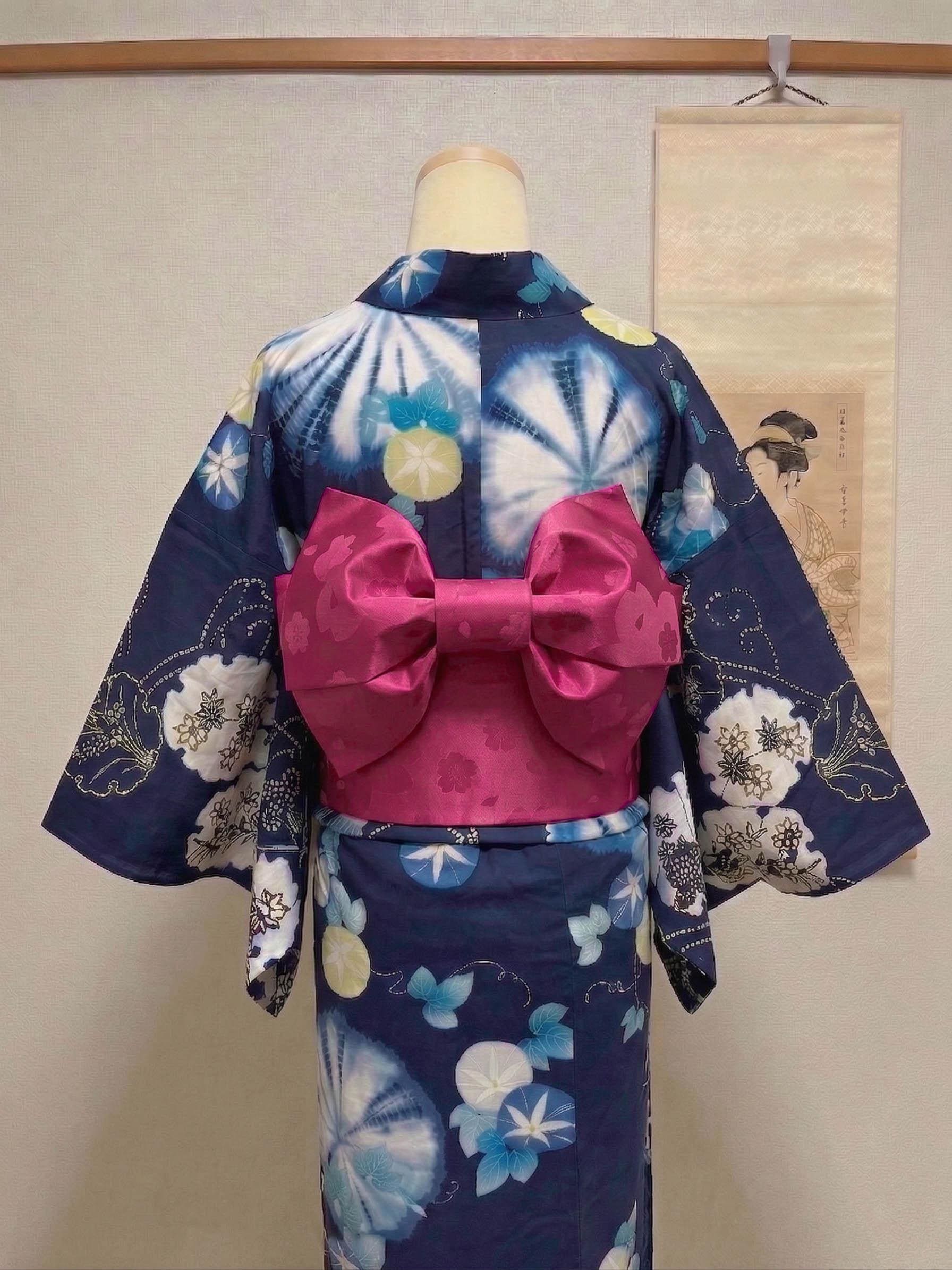 Japanese Traditional Kimono Pre-Tied Bow Obi Belt Sash Yukata Robe Accessory Obi (sash) - Wikipedia main image 3