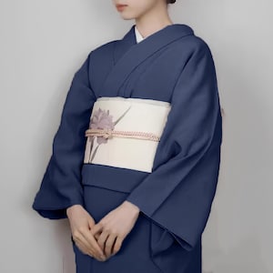 Iromuji Kimono Set: Washable Polyester, Tea Ceremony Wear with Pre-Tied Obi E