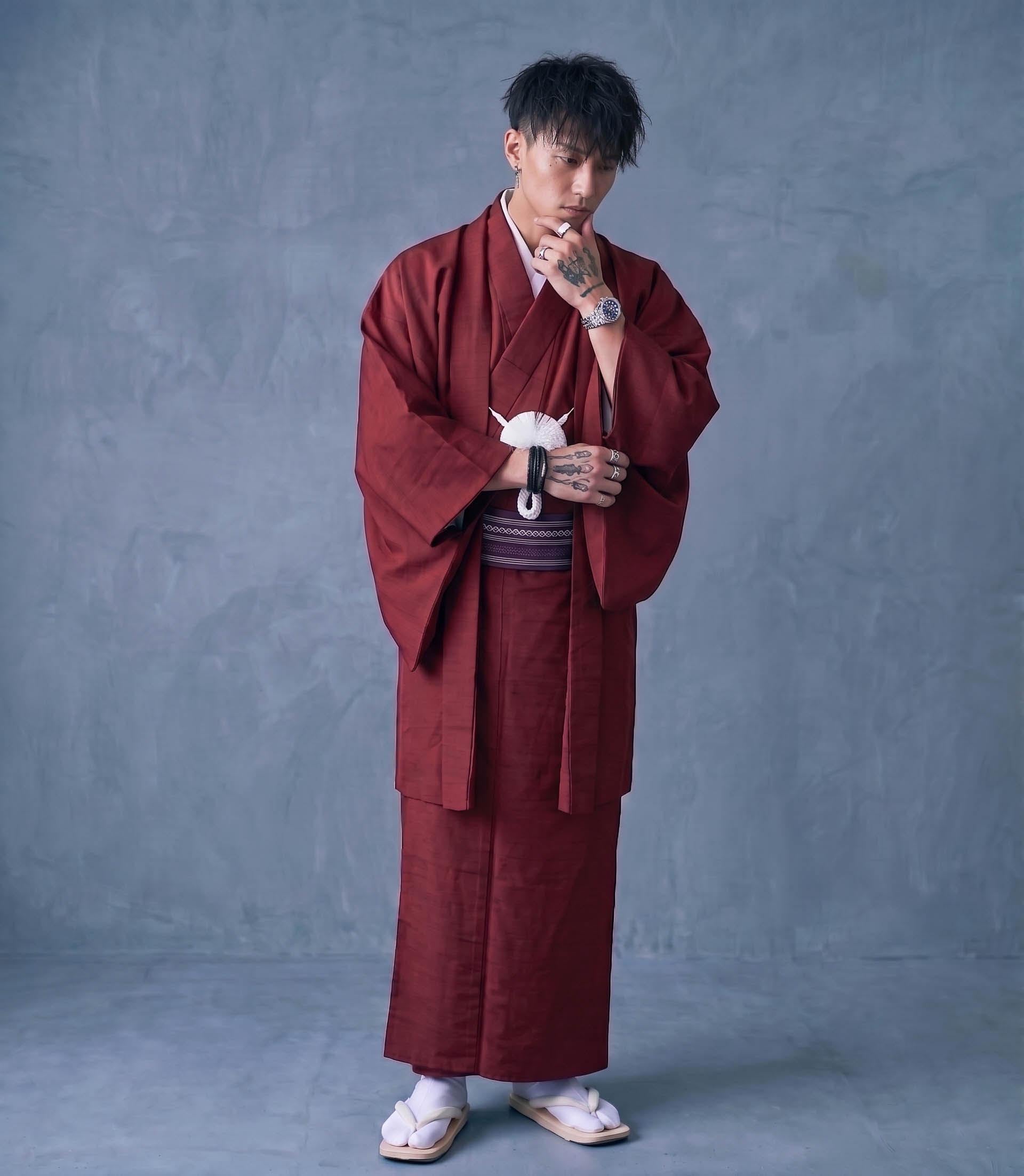 traditional dress of japan for male Custom Fit Mens Kimono Set | Japanese Nagagi Haori Jacket | Tailored Samurai Costume | Bespoke Kimono Men Made to Order white kora cotton lehenga Luxury Satin Colors:Pink For Love And Lemons Japanese kimono dress