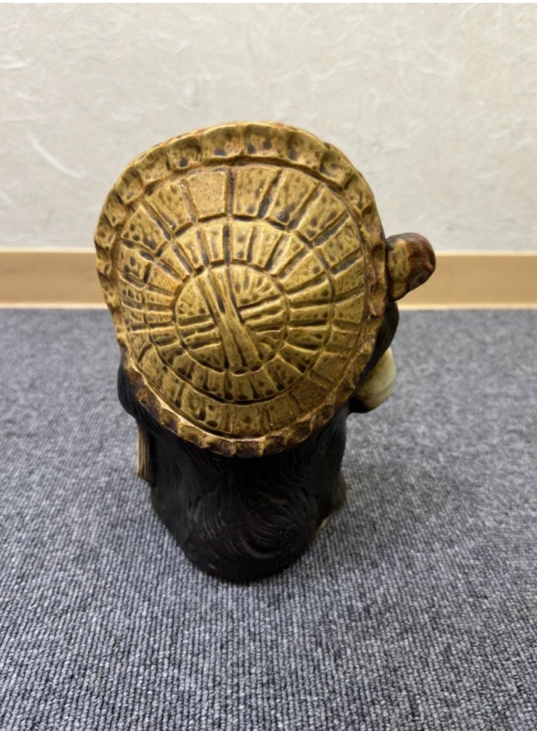 Vintage Shigaraki Yaki Tanuki Statue Set: Japanese Raccoon Dog