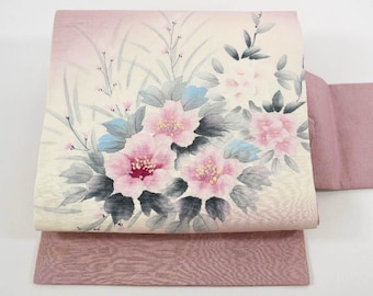 Y829 Vintage Silk Kimono Obi Belt 'fukuro-obi' Gold