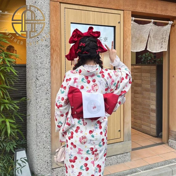 着物　帯 うさぎと桜の半幅帯：赤のカジュアル着物帯 - Etsy 日本