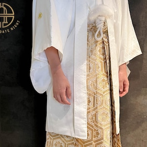 Pantaloni Hakama color oro chiaro: Kimono giapponese da uomo, abbigliamento formale
