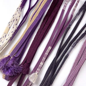 Silk Obijime Cord Collection: Japanese Kimono Belt, Obi Ties (Q19)