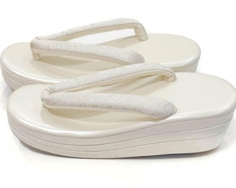 Creamy White Zori, Kimono Sandal, M/L size, Suitable for EU36-41