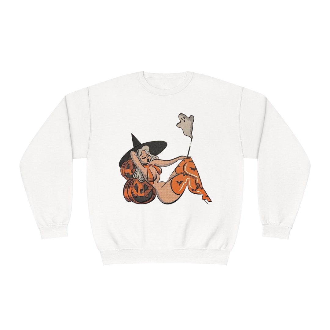 Vintage Throwback Halloween Pinup Sweatshirt Retro Chic Etsy