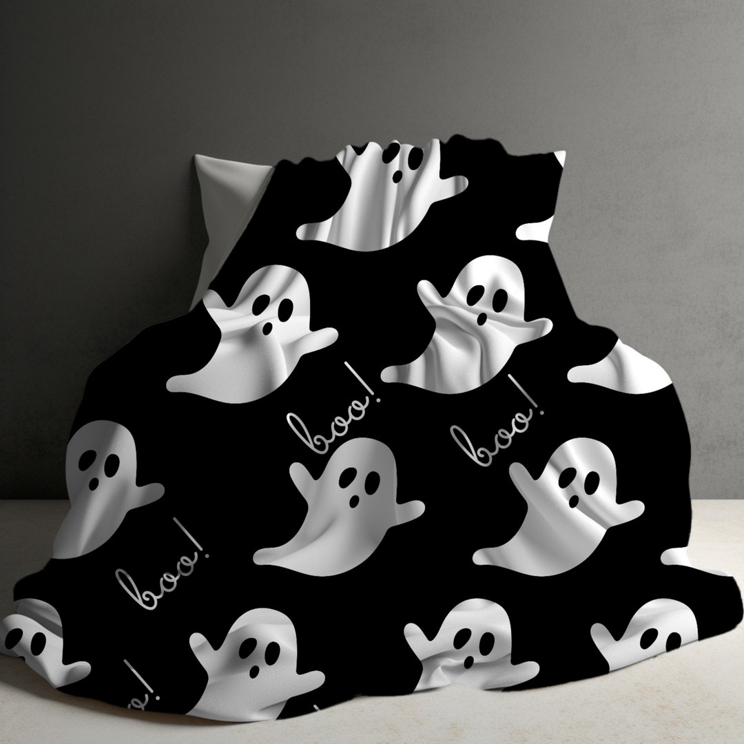 Trending Tiktok Ghosts Minky Blanket Dupe Soft Cozy Ghost Print High quality Etsy Canada