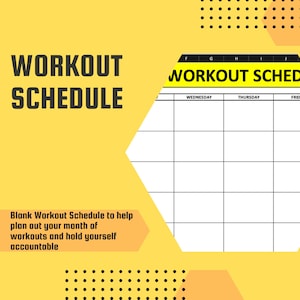 Blank Customizable Workout Schedule