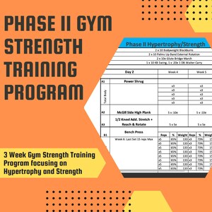 Total Body Gym Workout Program - Phase II - Hypertrophy and Strength