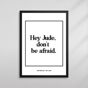 The Beatles | Hey Jude | A4 Lyric Print | Unframed