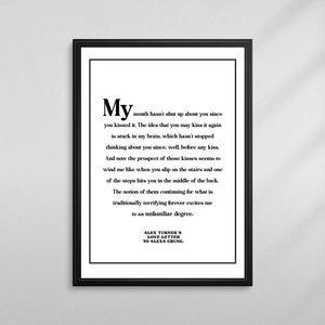 Alex Turner | Alexa Chung | Carta de Amor | Cartas de Romance | Casais | Apaixonados | Decoração de Casa | Impressão Indie