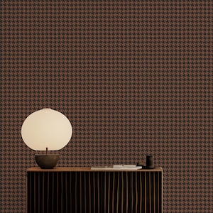 Carta da parati pied de poule in marrone ruggine e nero / Stacca e attacca / Tradizionale / Americana / Fattoria / Vintage / Minimale / Moody