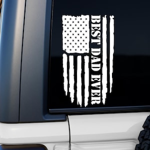Sticker drapeau américain Best Dad Ever - Voiture, fenêtre, gobelet
