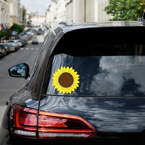Yellow Sunflower Decal: Floral Car, Window, Tumbler Sticker