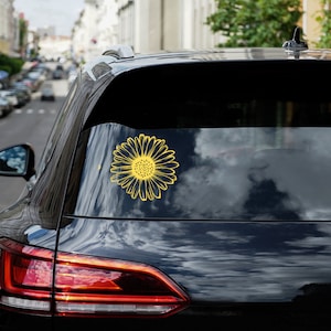 Sunflower Car Decal: Floral Bumper Sticker, Girly Tumbler Decal